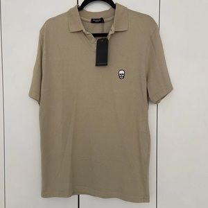 Men’s Bolongaro Trevor Skull Embroidery Stone Polo Size Medium